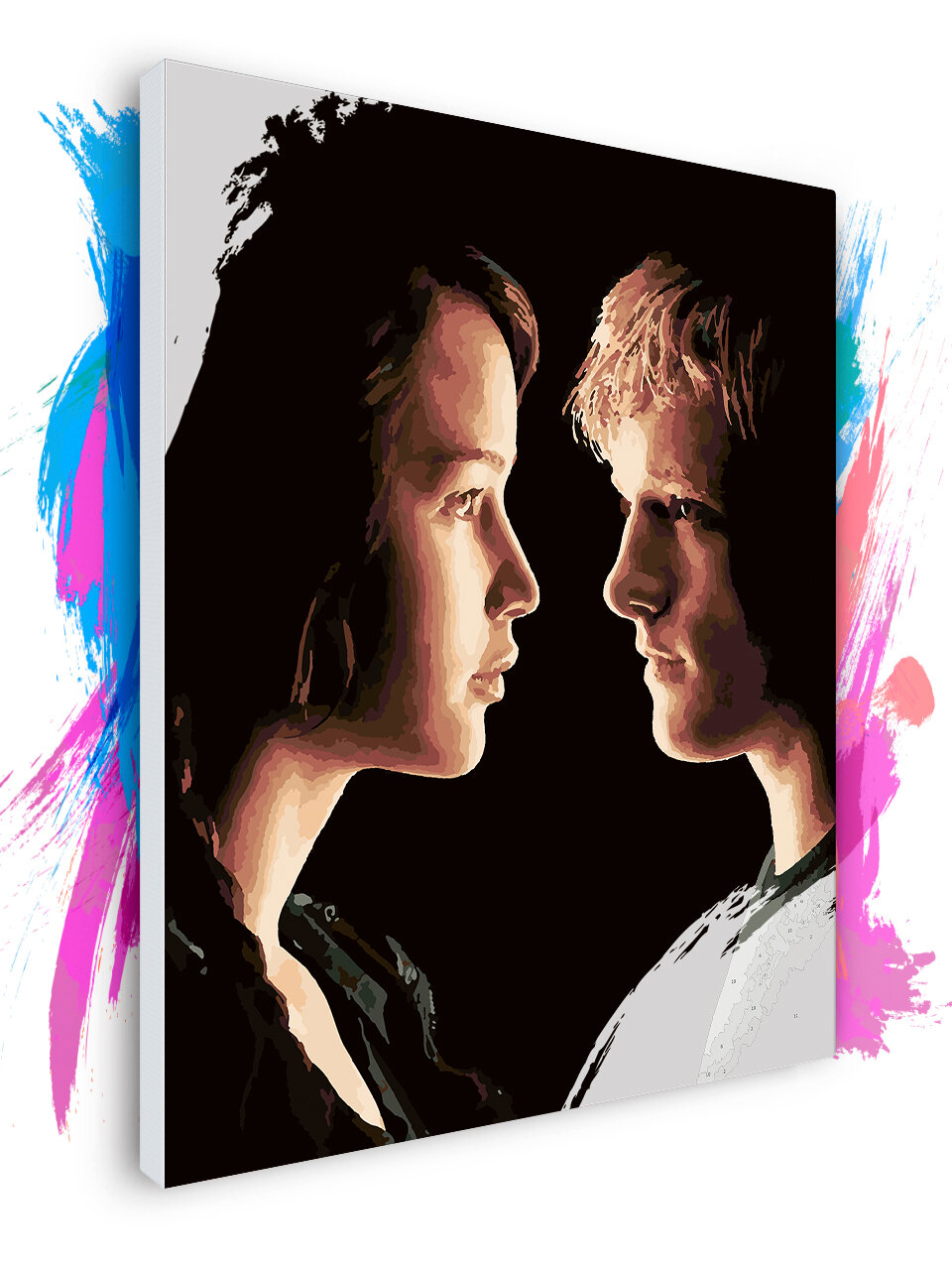 Картина по номерам на холсте Голодные игры - Китнесс и Катон, 50 х 60 см