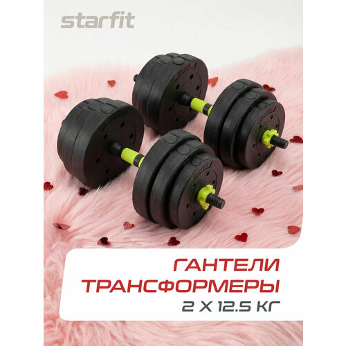Гантель разборная пластиковая с коннектором Starfit DB-721, 25 кг, пара