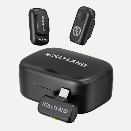 Изображение товара Беспроводная система Hollyland Lark A1 Duo, 2 микрофона, приемник USB-C, зарядный кейс, для интервью