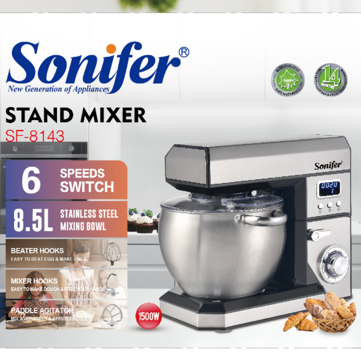 Sonifer SF‑8143 — планетарный кухонный миксер (стационарный миксер) высокой мощности, предназначенный — фото 1