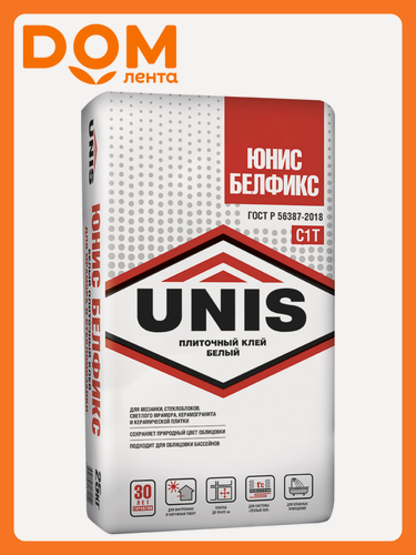Изображение товара Плиточный клей цементный UNIS Белфикс 25 кг