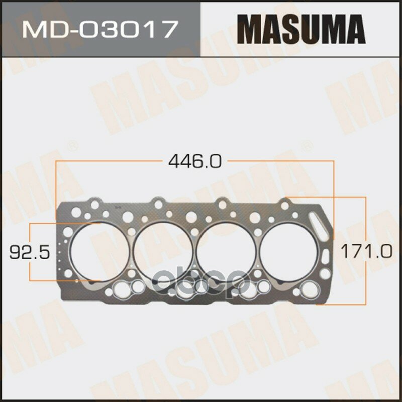 Прокладка Головки блока MASUMA, 4D55, 4D56 (графит-эластомер) Толщина 1,60 мм (1/10) Masuma арт. MD03017