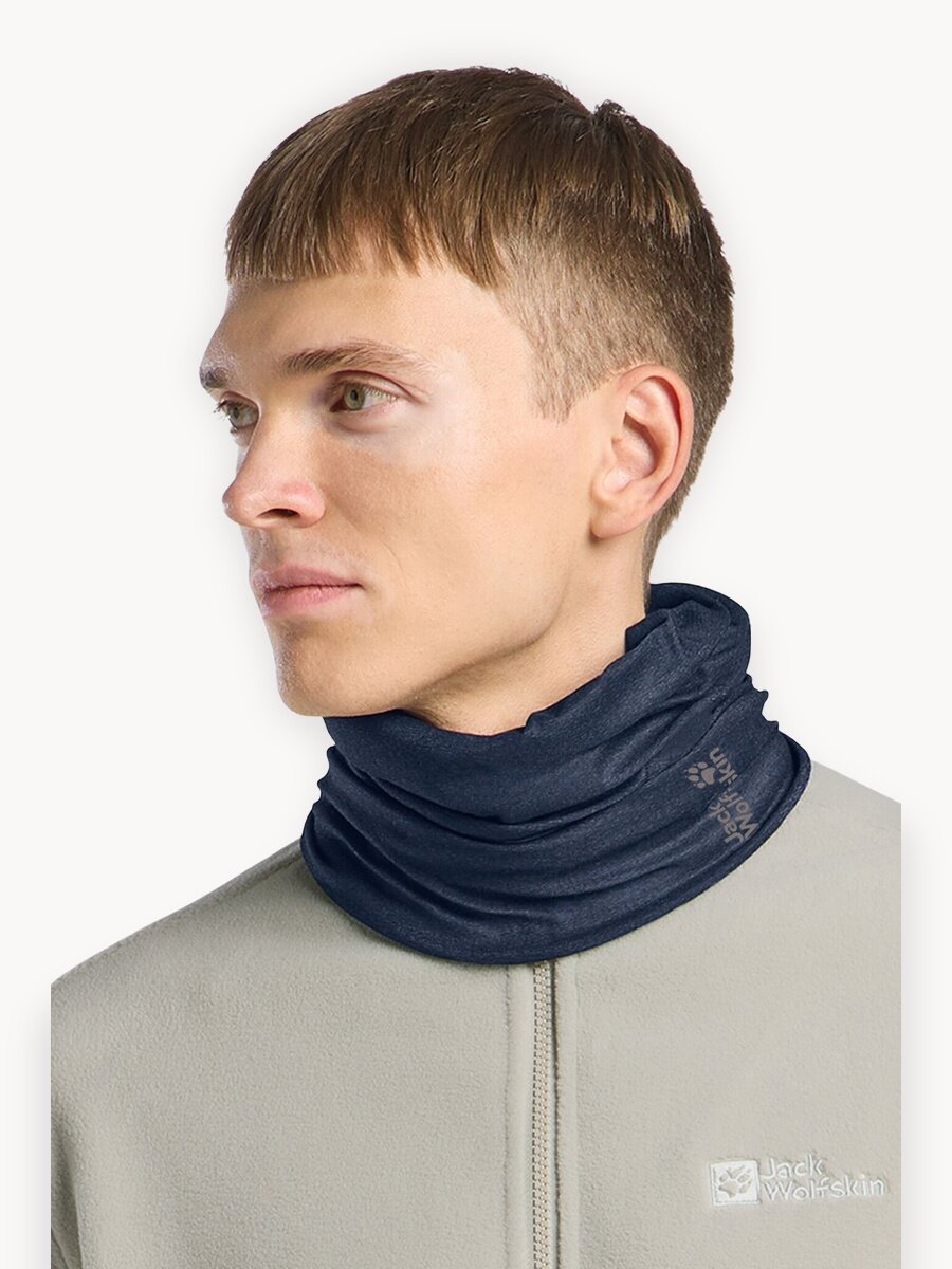 Шарф Jack Wolfskin BASIC NECKGAITER для взрослых и детей, one size, темно-синий