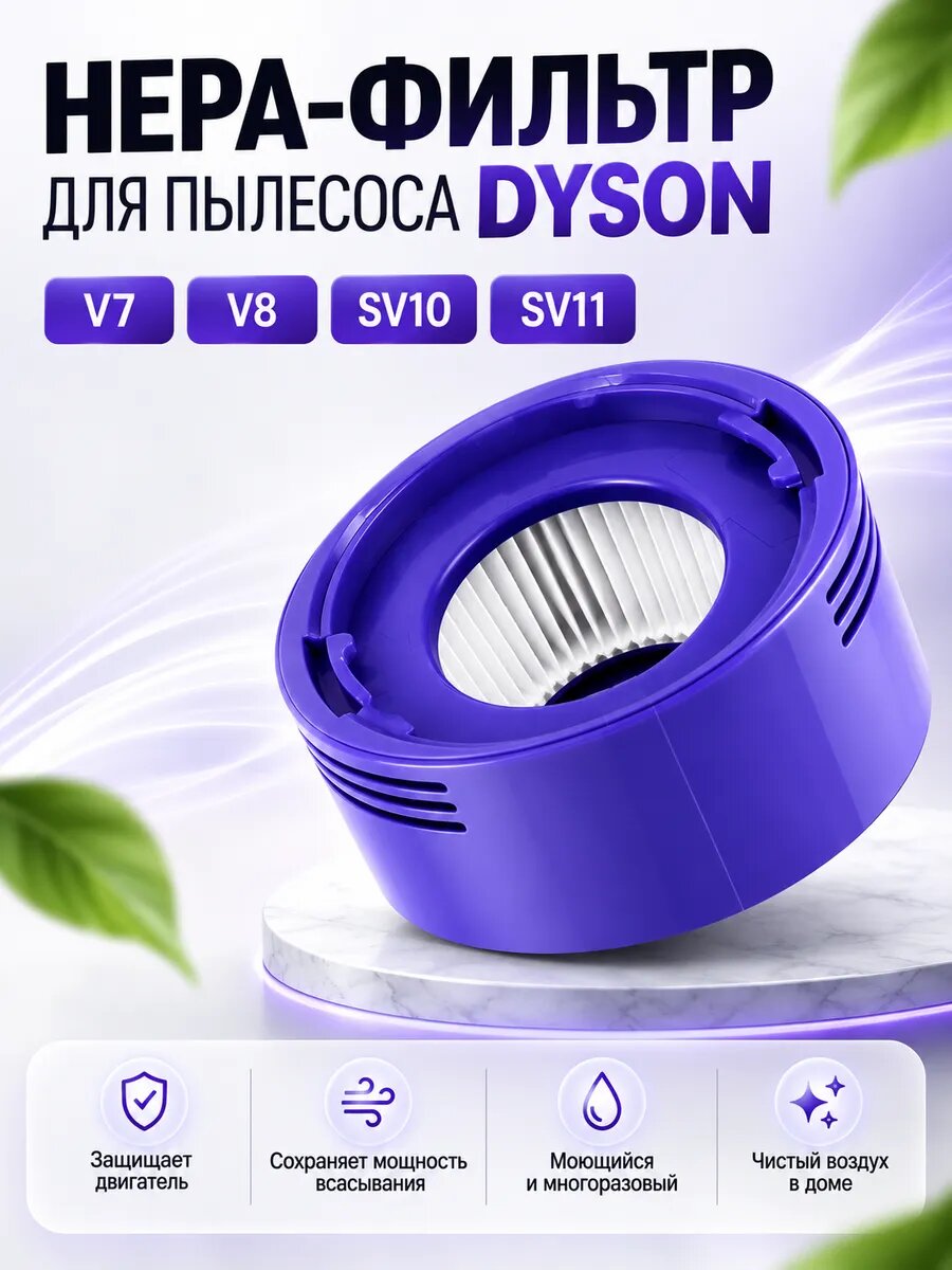 Фильтр HEPA для dyson V7, V8, DC58, DC59, DC61, DC62, DC74, SV10, SV11 BRUNER (MPVC-3411)