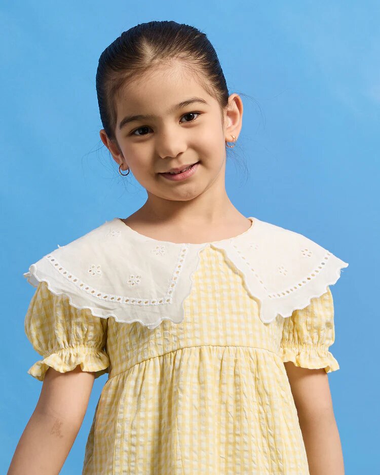 Платье REDTAG, размер 6-7 лет, Желтый — фото 1