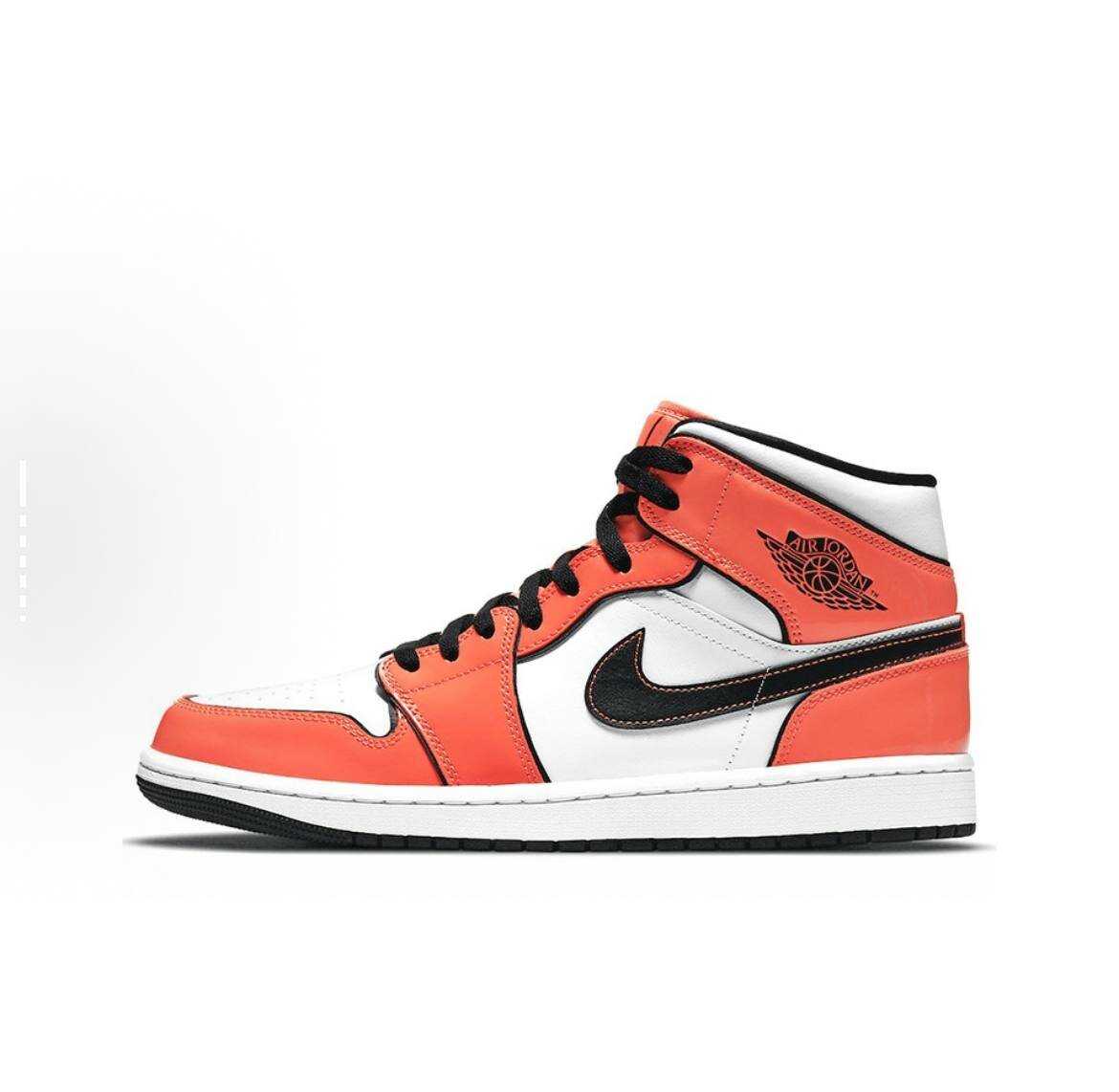 Кеды NIKE Air Jordan 1 Mid, размер 37.5, белый, оранжевый, черный