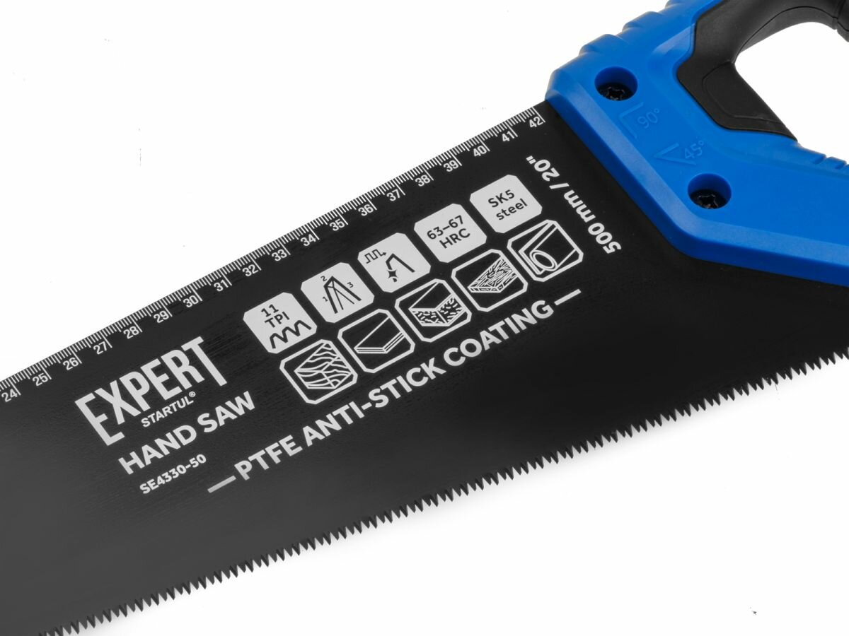 Ножовка по дереву мелкий каленый зуб для продольного и поперечного распила 500 мм STARTUL Expert (SE4330-50) — фото 1