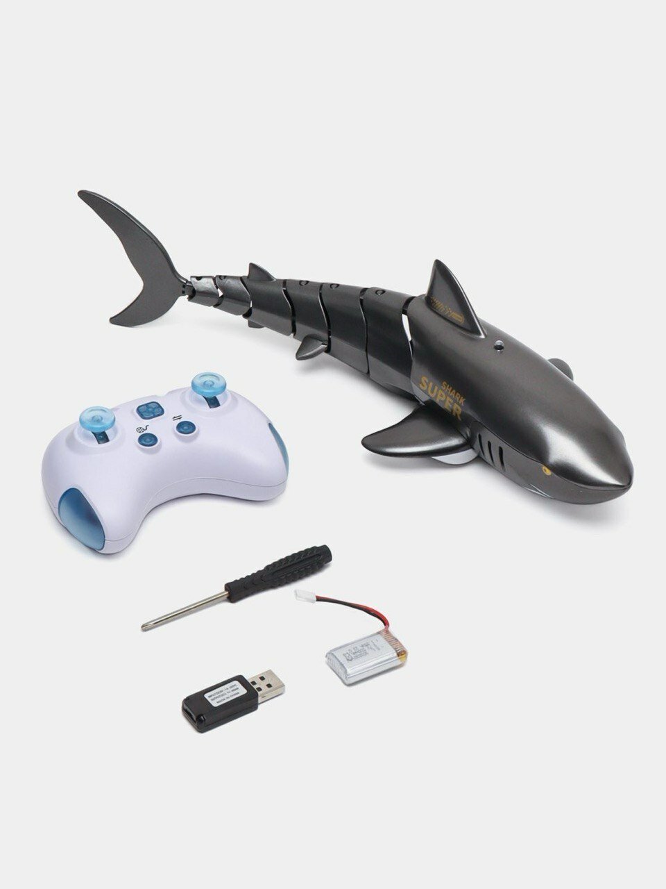 Радиоуправляемая игрушка-трансформер "Акула-Робот" SHARK Super, от 1 лет, световые эффекты