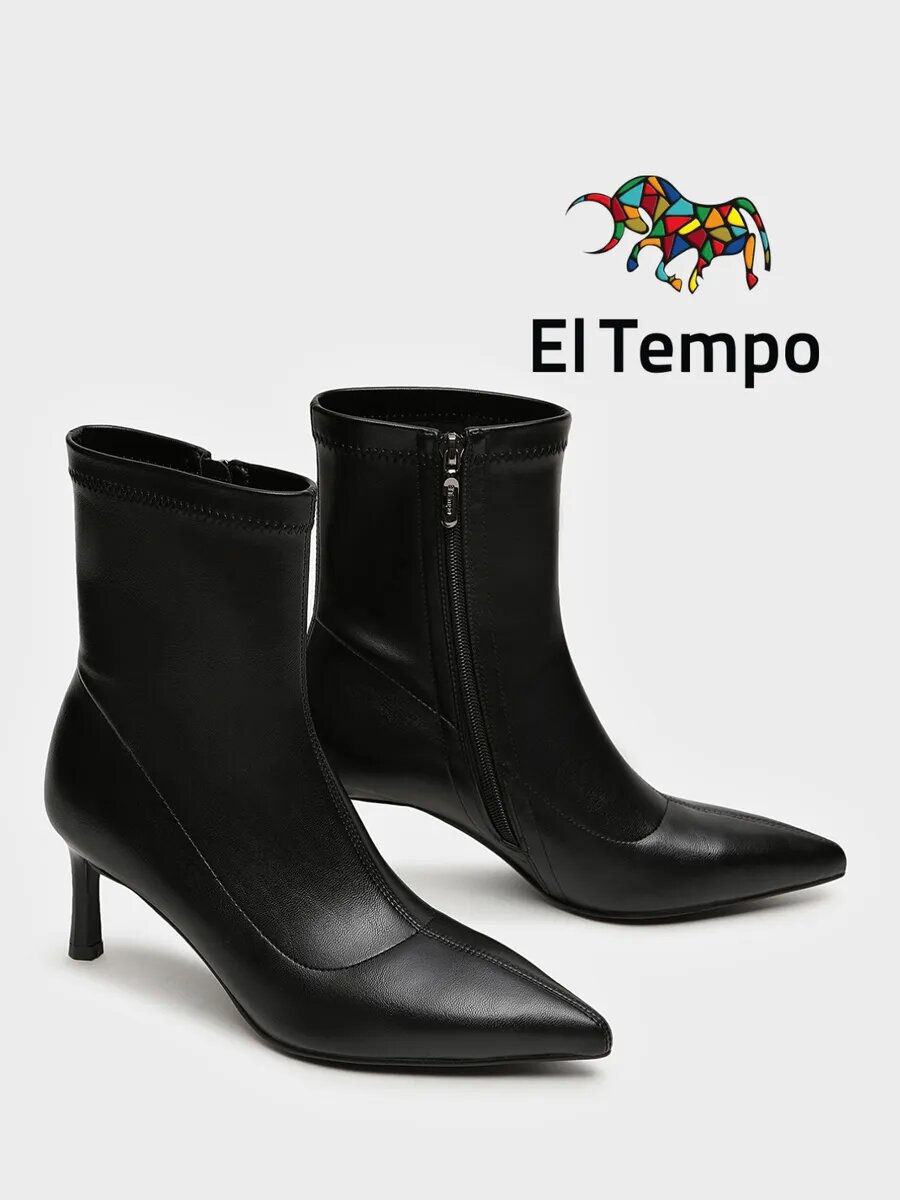 Ботильоны El Tempo 2025-26 Осень-Зима, размер 39, черный