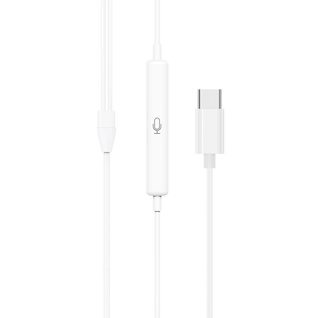 Проводные наушники M101, Type-C Crystal joy wire-controlled earphones with microphone, HOCO, белые — фото 1