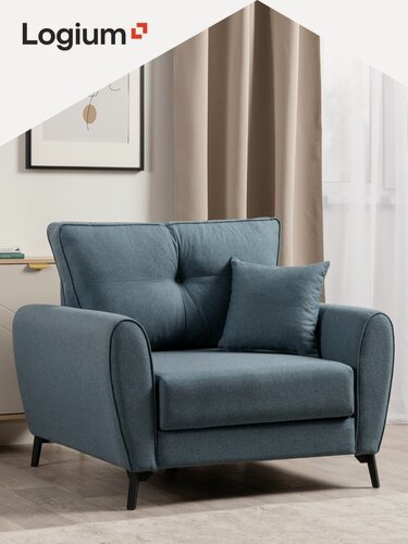 Изображение товара Кресло кровать Лион, Арт. ТК 760 Nice Aqua (синий), 108х99х91см, механизм еврокнижка