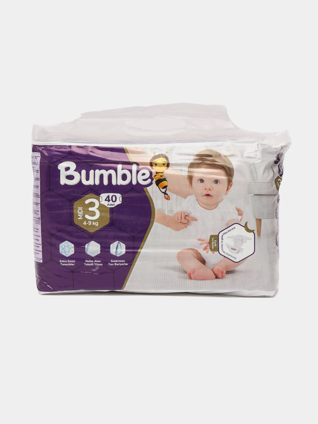Подгузники Bumble, 3, 40 штук, 4-9 кг