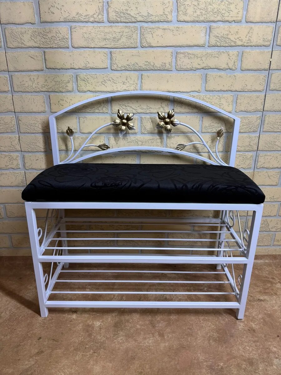 Кованая банкетка №04, Студия кованой мебели Нива, цвет черный