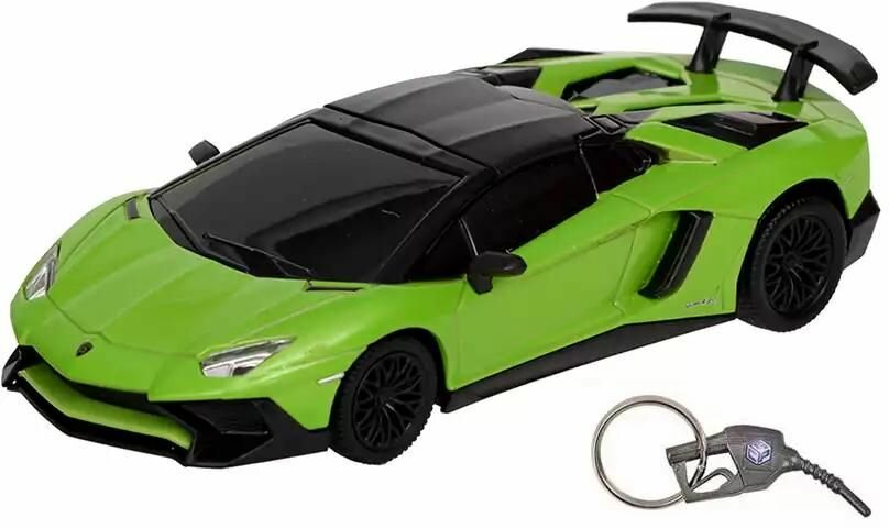 Модель машины MSZ / Metal Speed Zone "Заправь и поехали", Lamborghini Aventador LP750, масштаб 1:32, зеленая