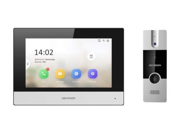 Комплект видеодомофона Hikvision DS-KIS302-P, 7-дюймовым экраном — фото 1