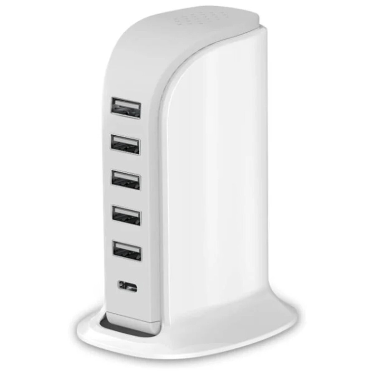 Зарядная станция для нескольких устройств мощностью 40 Вт блок сетевого зарядного устройства с 5 портами USB (общий 6 А) вертикальное зарядное устройство с разъемом Type-C 3 А для планшетов и смартфонов для использования в домашнем офисе в поездках