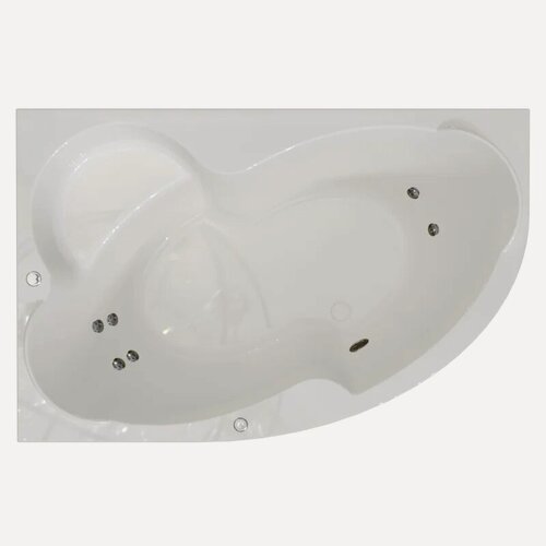 Изображение товара Акриловая ванна Radomir Ирма Стандарт 169x110, с каркасом, с экраном, угловая, левая, пристенная, белая, глянцевая, асимметричная, с сиденьем, с гидромассажем, антискользящее покрытие