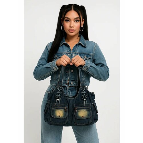 Сумка тоут VivaldiZ, фактура гладкая, синий