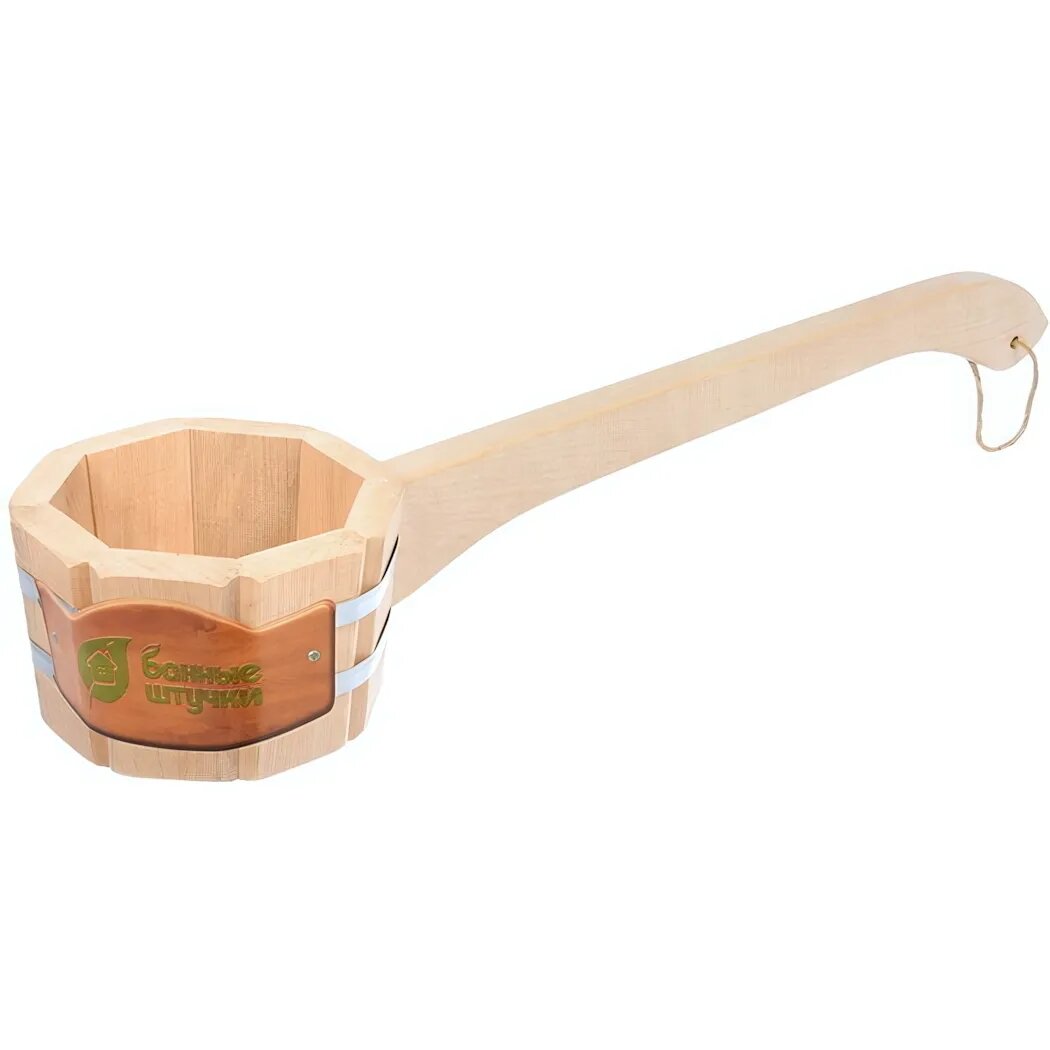 Ковш деревянный 0,6л с горизонтальной ручкой, для бани и сауны