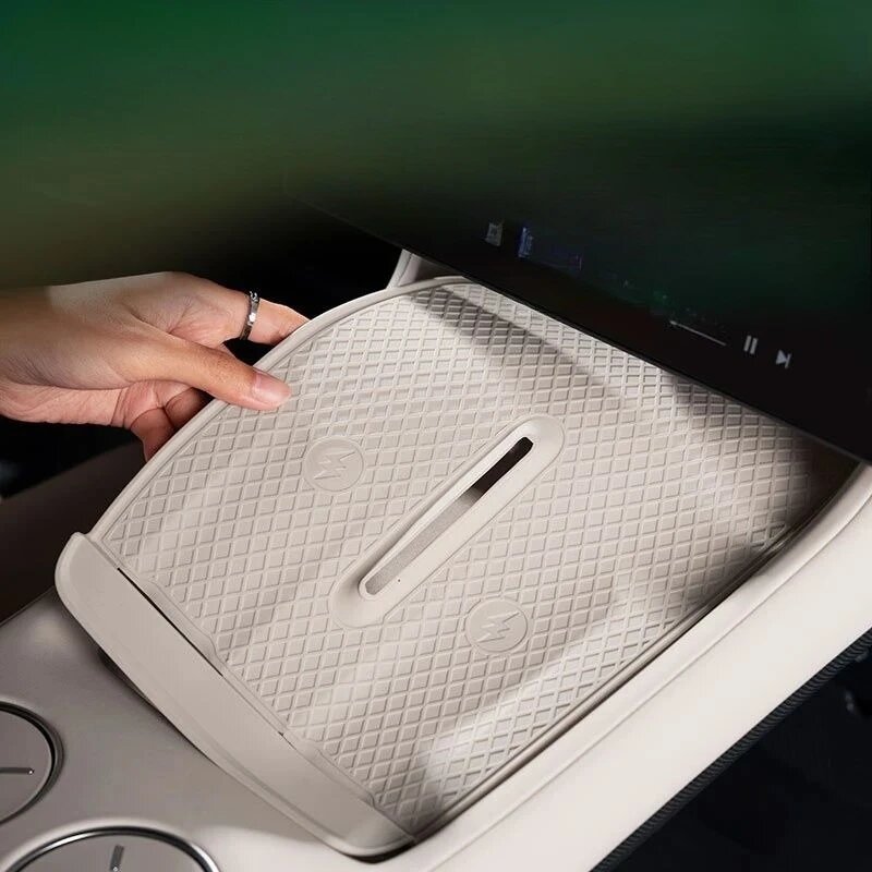 Картинки Для Xiaomi YU7 YU 7 2025 2026, автомобильный силиконовый коврик для беспроводной зарядки, центральная консоль, противоскользящий защитный коврик, аксессуары для интерьера Синий