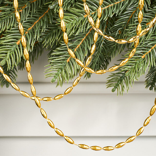 Бусы на елку Radiance 270 см золотые пластиковые