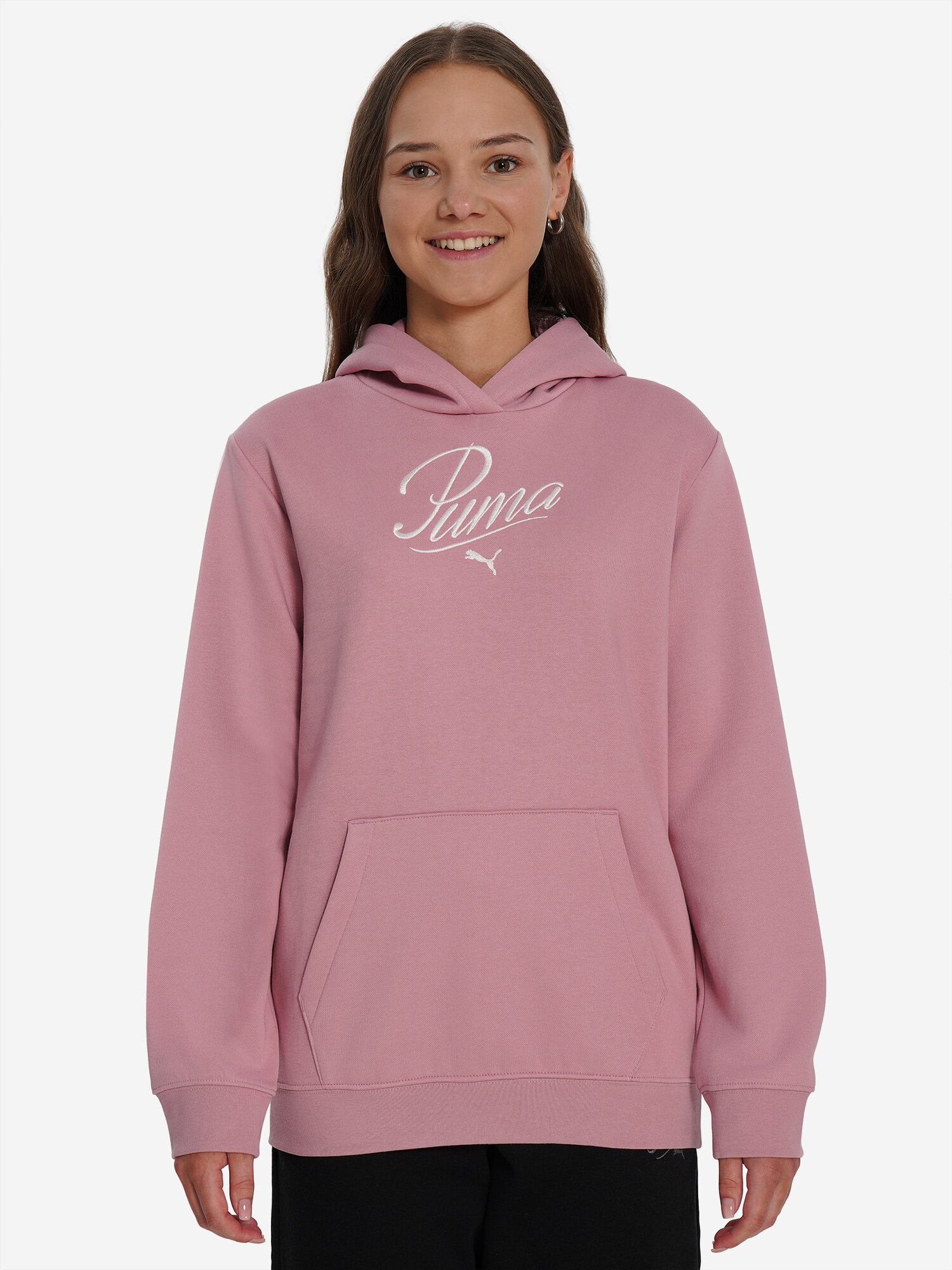 Худи PUMA, размер 152, розовый — фото 1