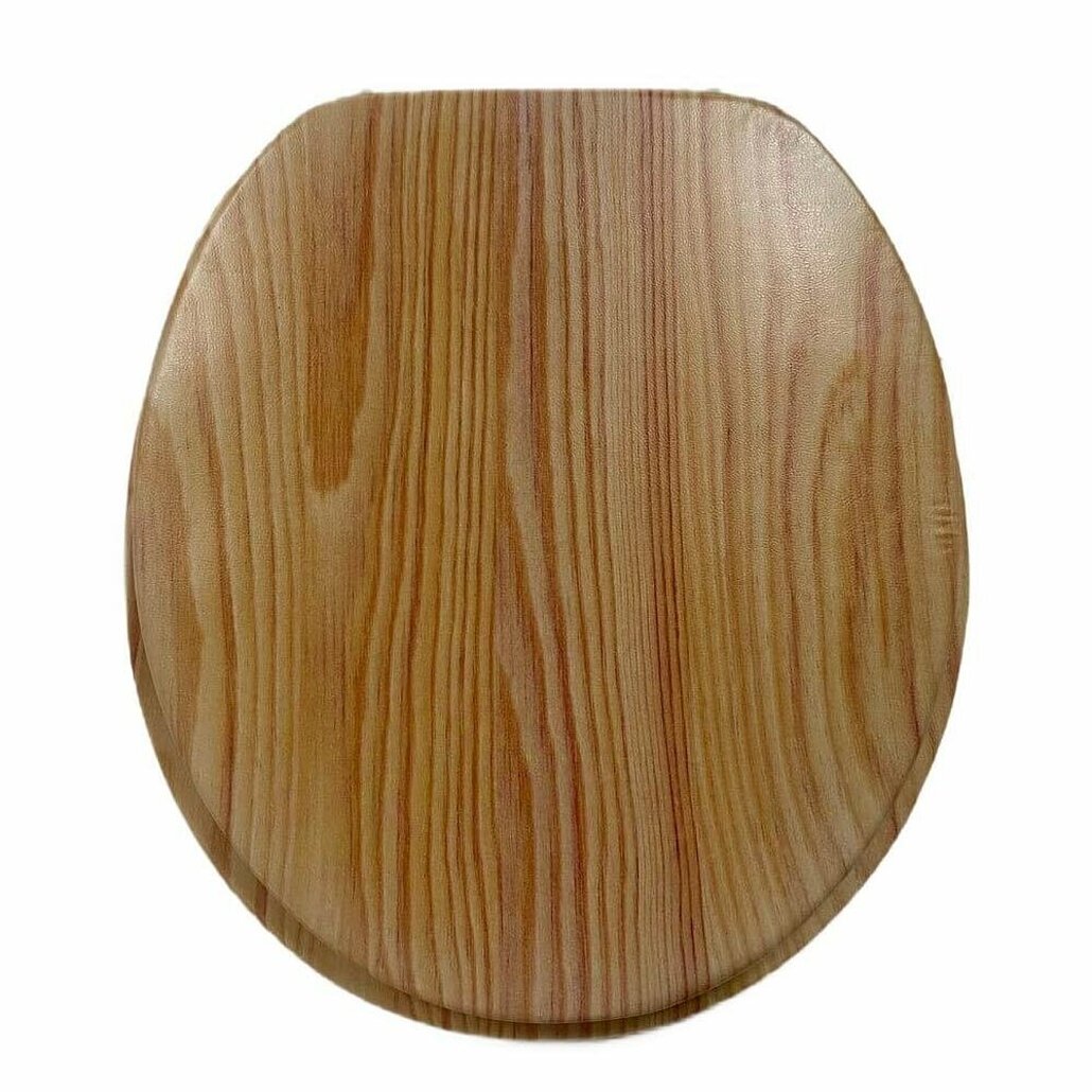 Сиденье для унитаза с текстурой дерева цвет светло-коричневый полноцветная печать