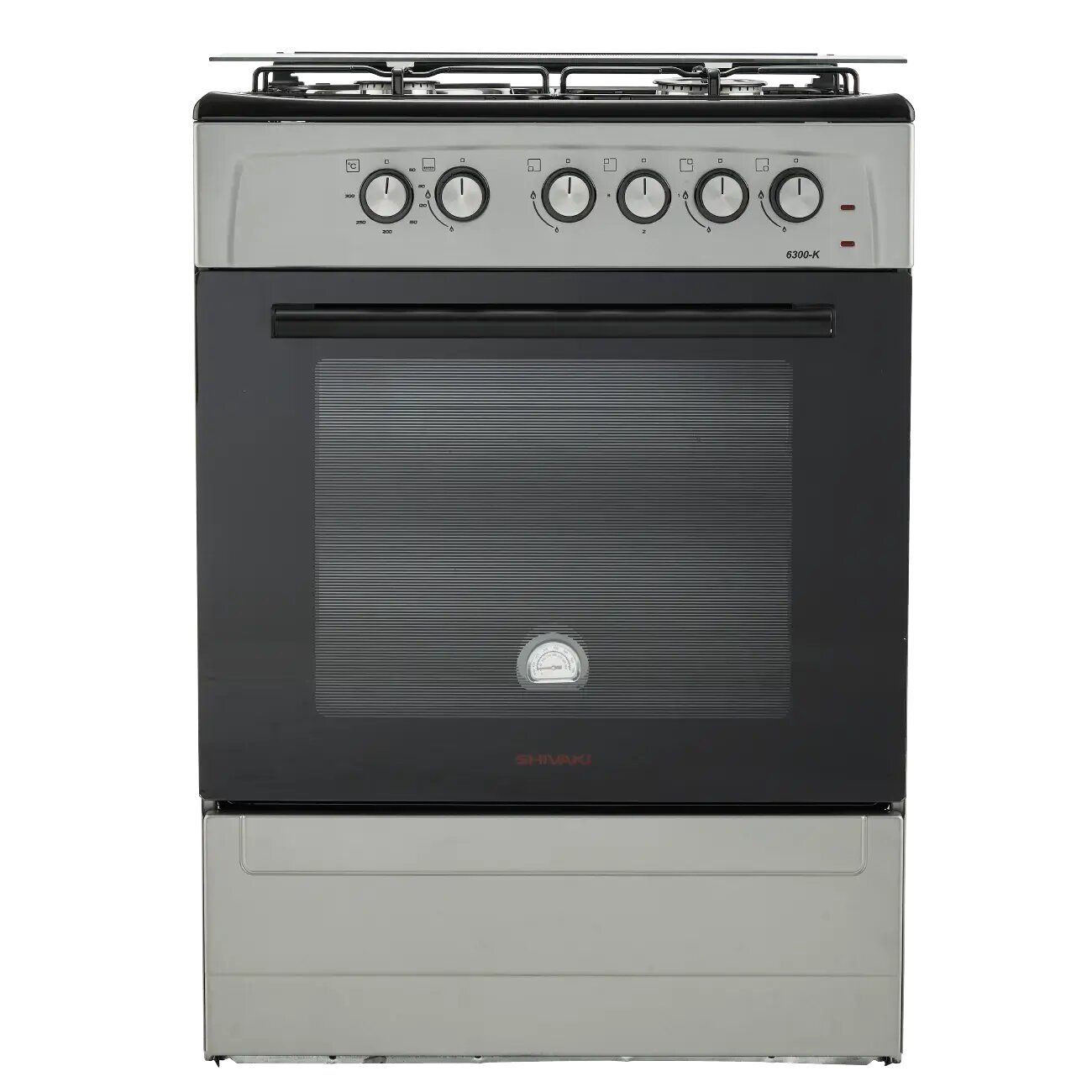 Газовая плита Shivaki 6300 K GK Gray, 56 л - 70 л, Механическое, 70 см, C0C0C0, 4