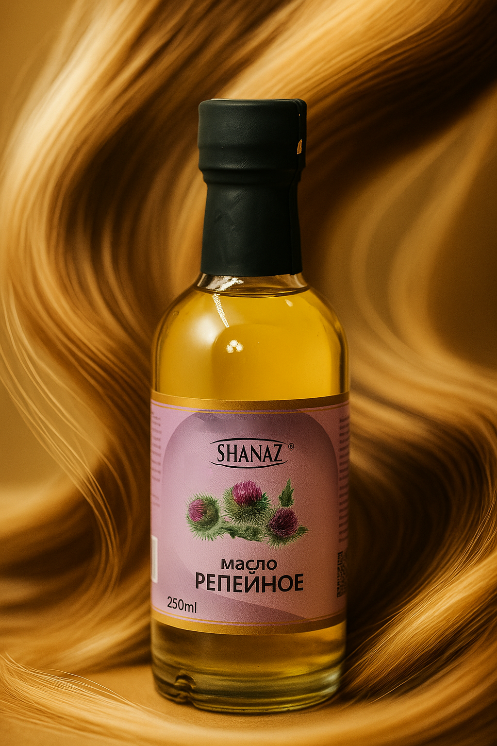 Репейное масло 250 мл Премиум в стеклянной бутылке– 100% натуральный продукт против выпадения волос