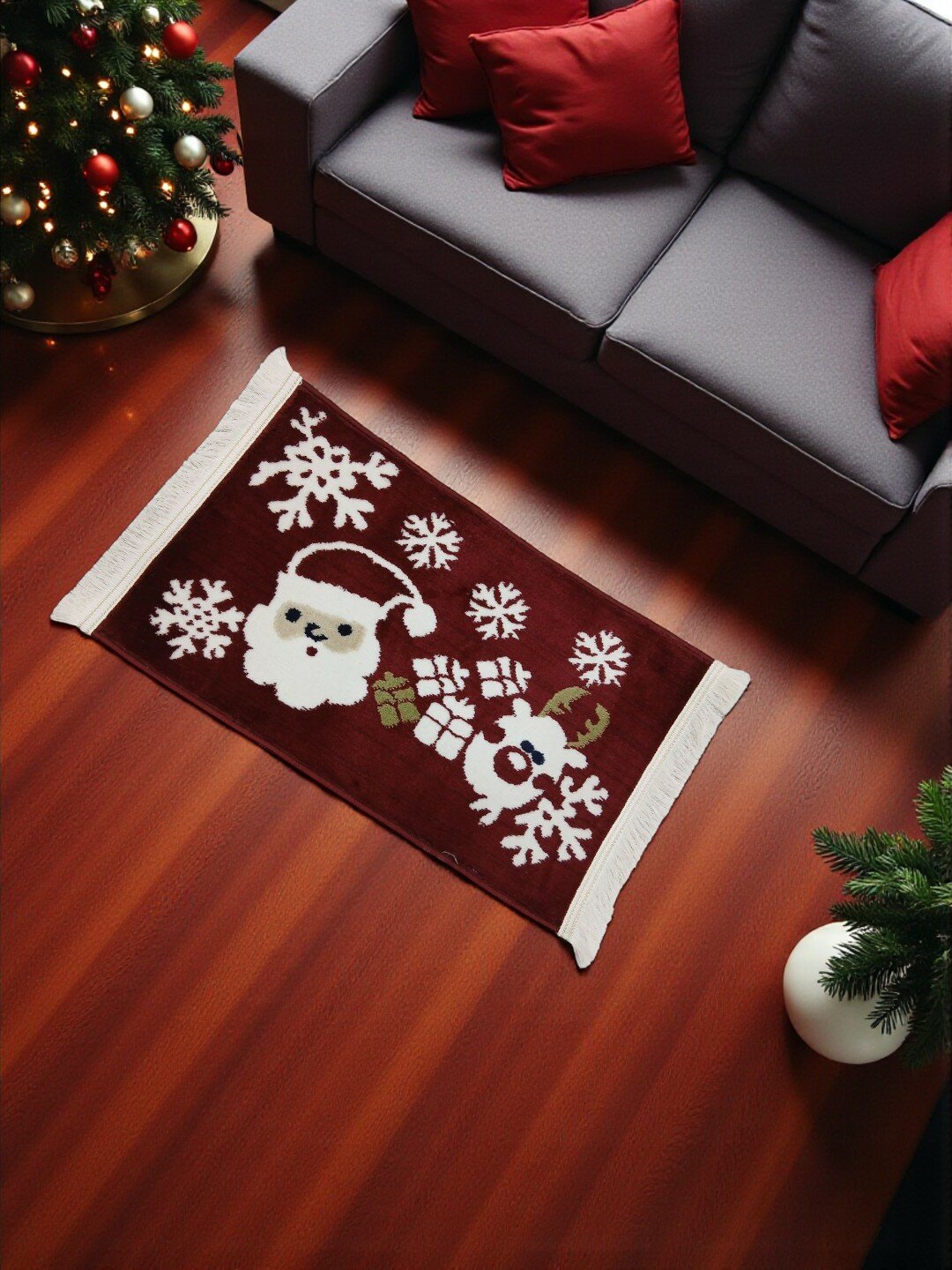 Коврик новогодний с размером 50х80 см (Дед Мороз) — фото 1