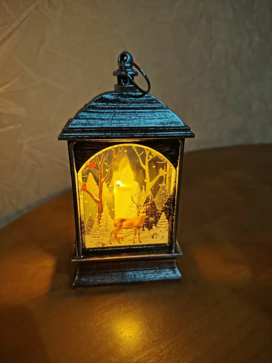 Фонарик новогодний маленький плоский