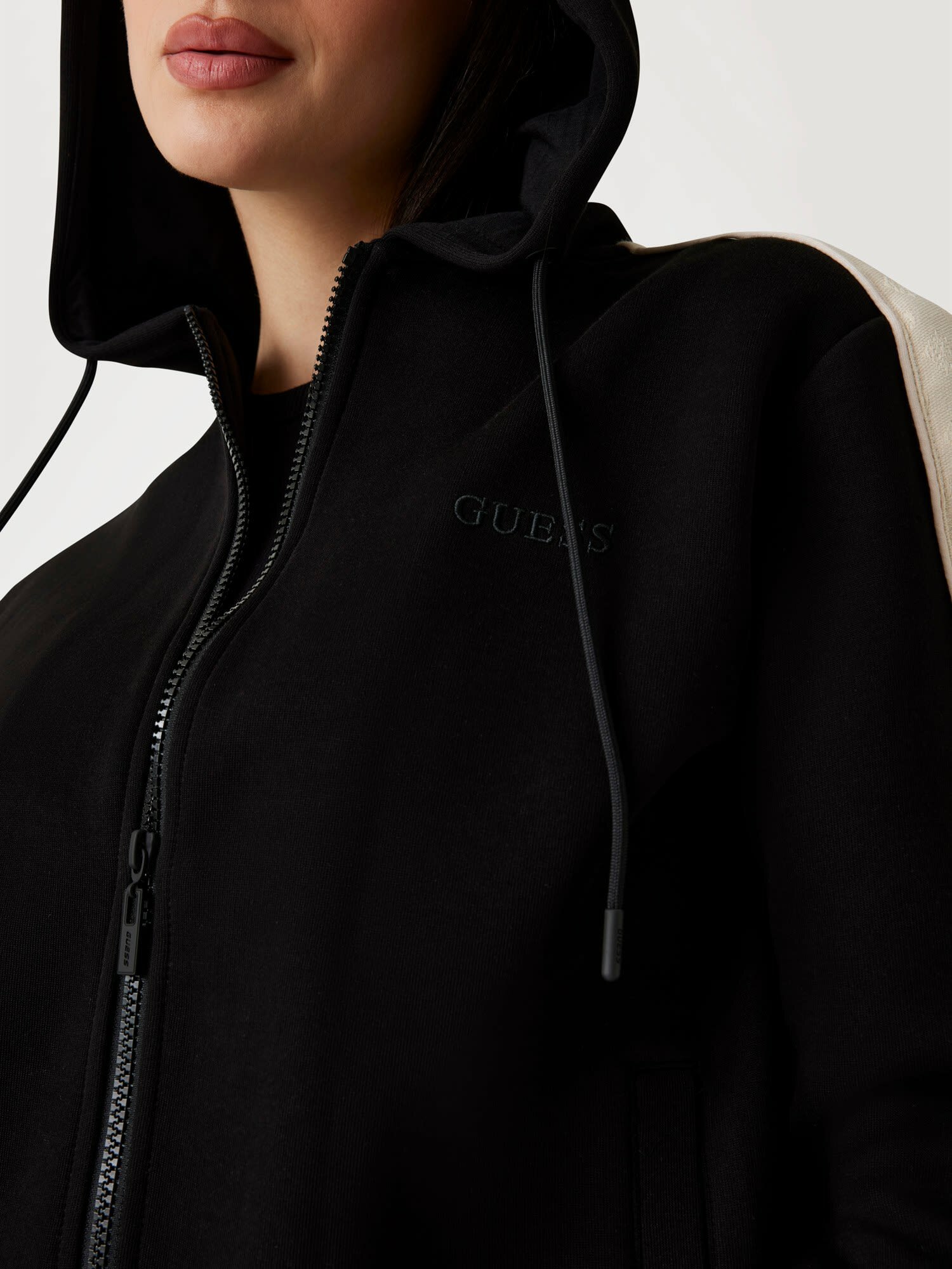 Толстовка GUESS MARYELLA FULL ZIP SWEATSHIRT, , размер XL, , черный — фото 1