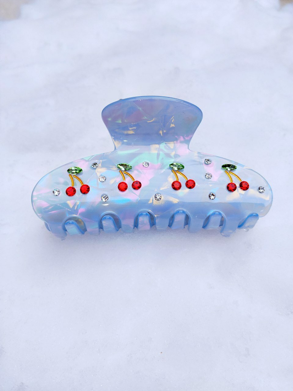 Крабик заколка в стиле вишня от Merve стильный аксессуар для волос