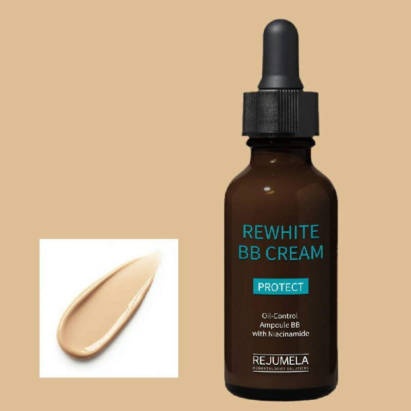 REWWHITE BB крем ампульный REJUMELA для лица с ниацинамидом, контроль жирности, защита, тон светлый