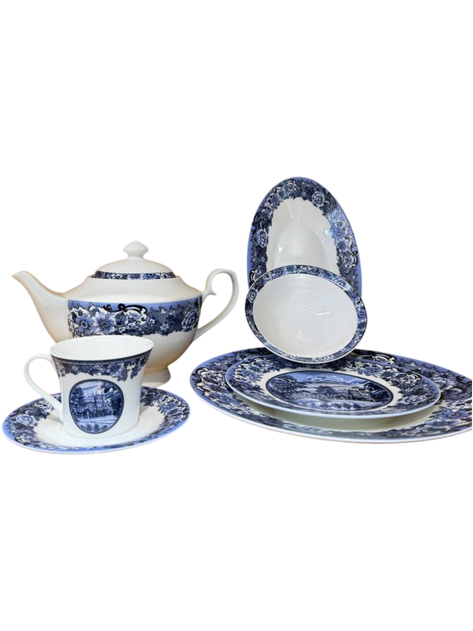 Столовый сервиз на 6 персон «Pearl Blue Odyssey», 34 предмета