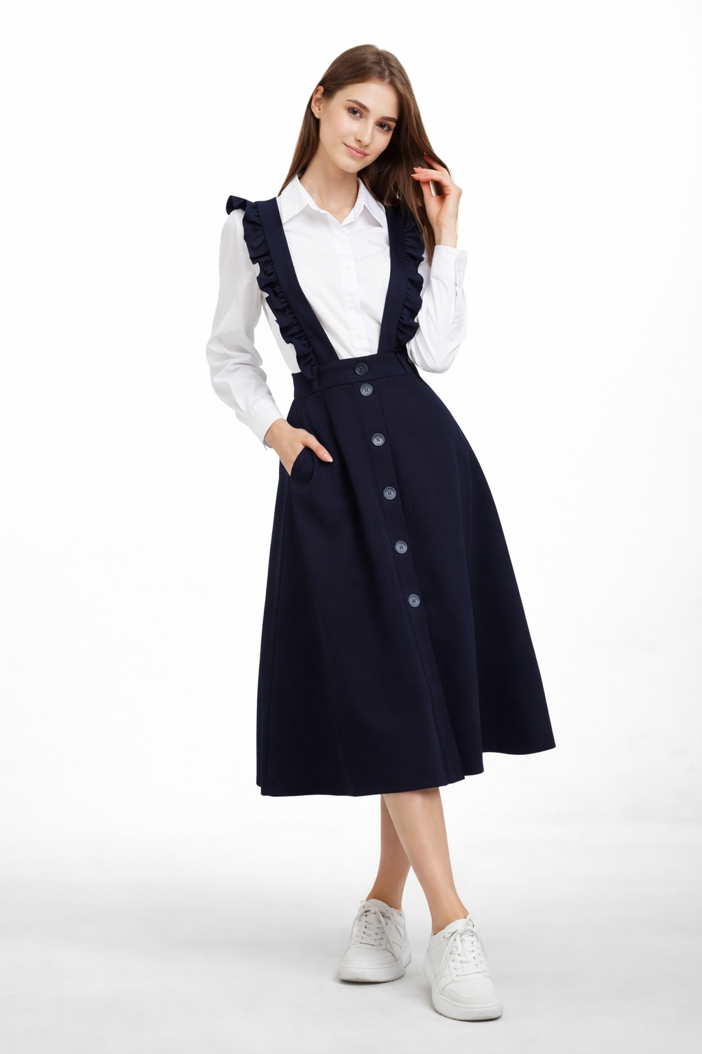 Платье , размер 42, темно-синий — фото 1