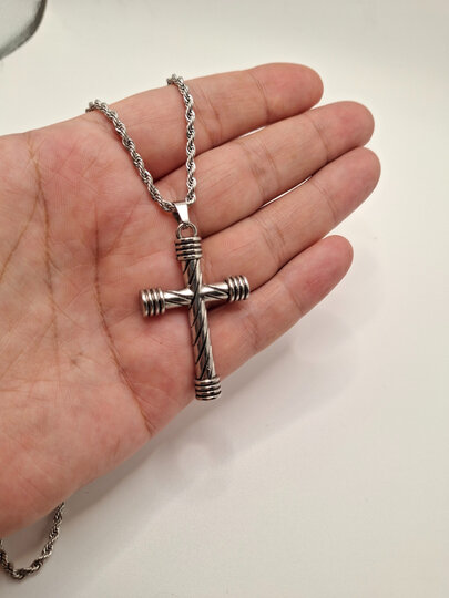 Комплект бижутерии: цепь на тело, подвеска, размер колье/цепочки 55 см, белый, — фото 1