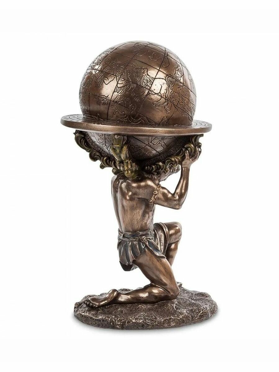 Статуэтка Атлас, 23.5*15*12.5см, материал полистоун, цвет бронзовый — фото 1