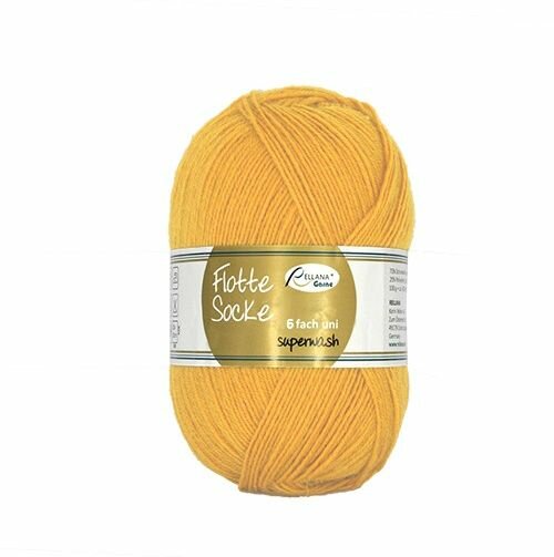 Носочная пряжа Rellana Flotte Socke Uni 6 ply (2120 Senf) 1 моток 150 г/327 м
