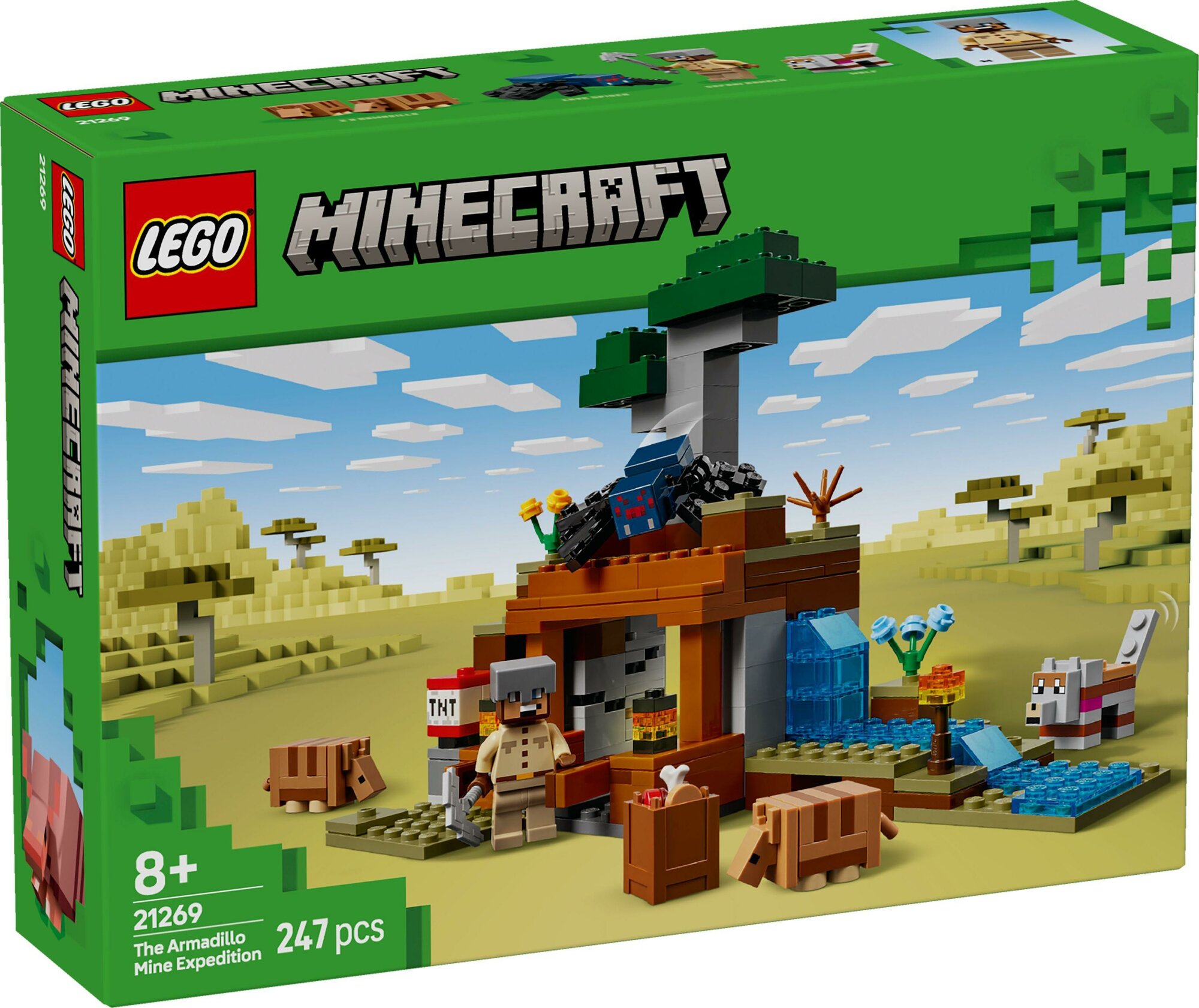 Конструктор LEGO Minecraft 21269 Экспедиция на рудник «Броненосец», 247 дет.