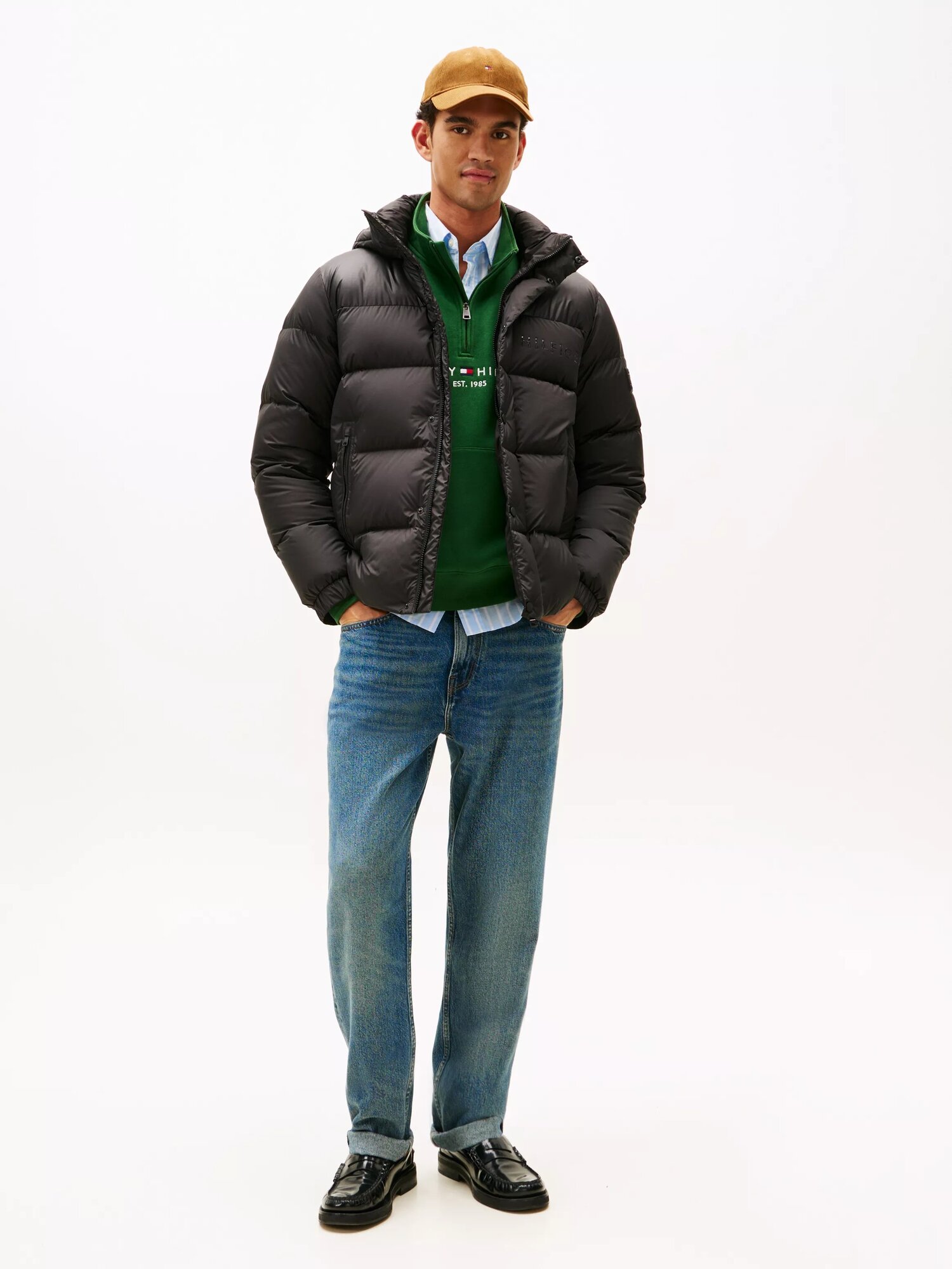 Пуховик TOMMY HILFIGER, размер L, черный — фото 1