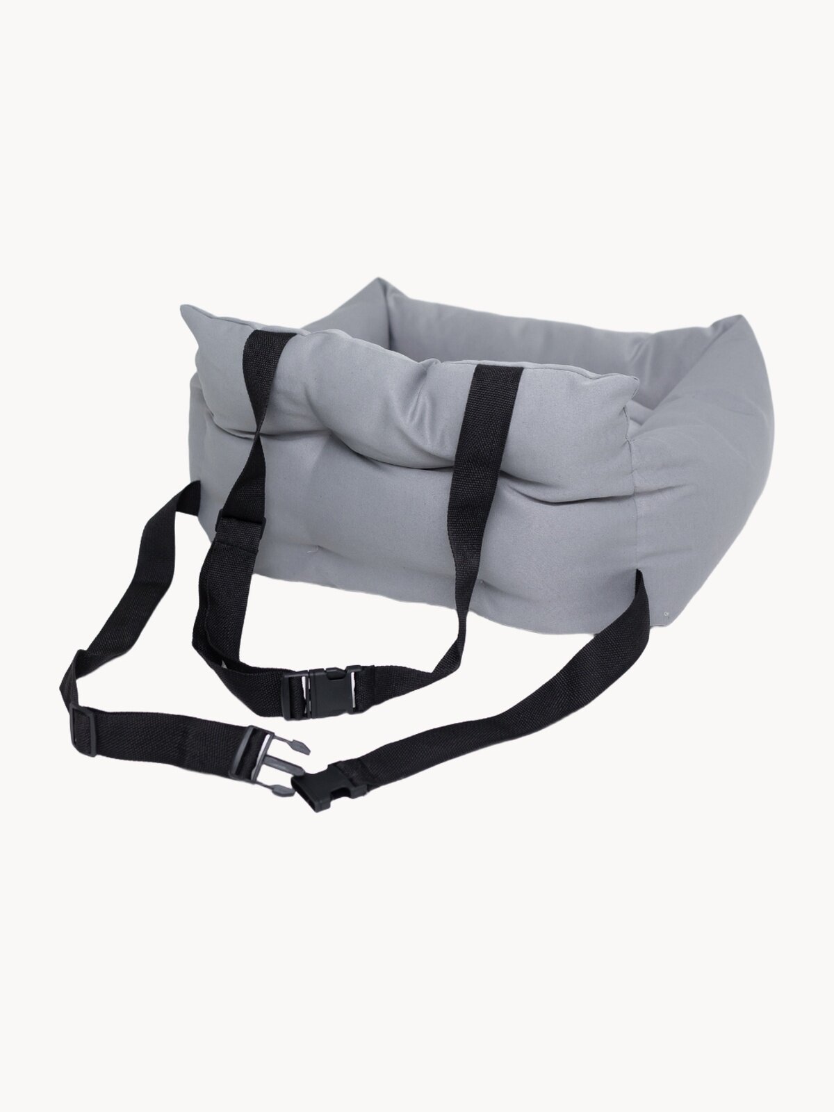 Автокресло для собак BEDBRO с мехом 55х50х18 см. Серый