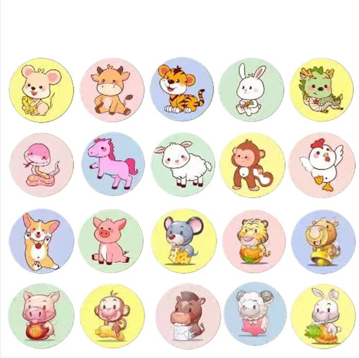 Детские пластыри с мультяшками 50 шт random pattern 50pcs Diameter 22mm
