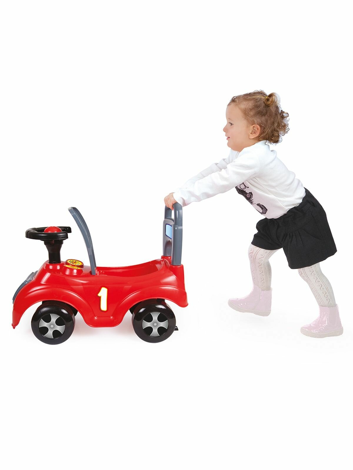 Машина-каталка, с клаксоном, красная — фото 1