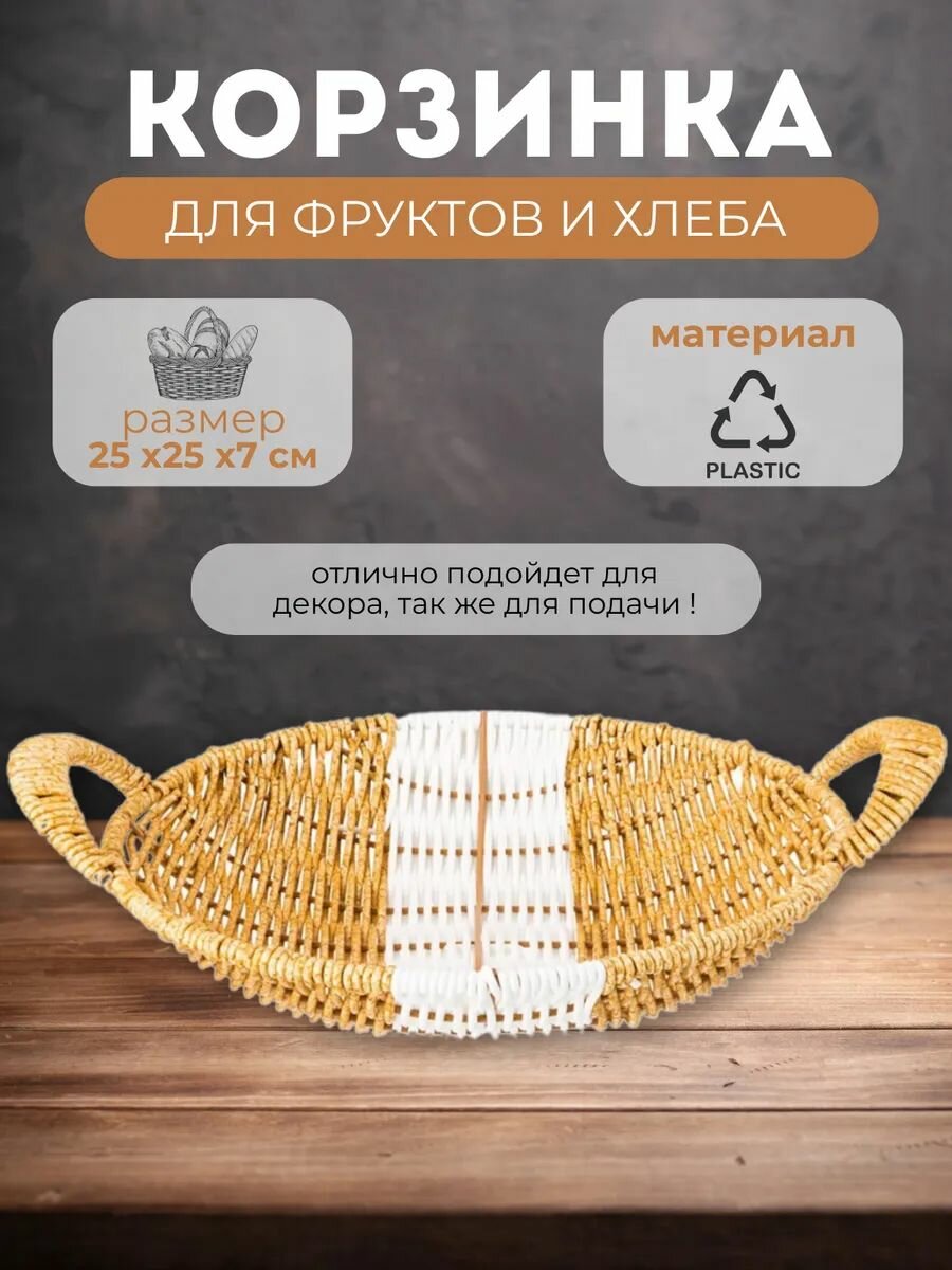 Корзина для хранения хлеба и фруктов 25х25х7