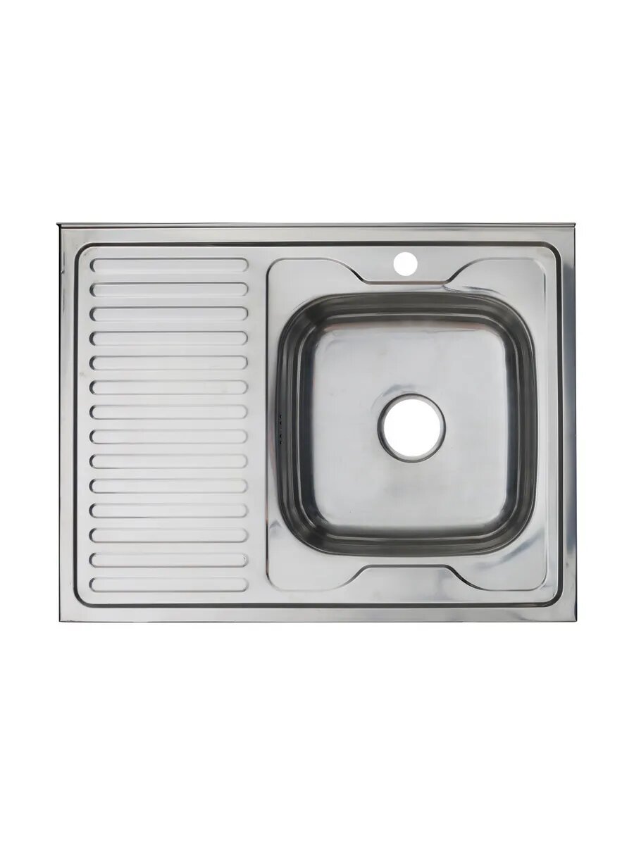 Мойка накладная 60х80 (06х160) правая с сифоном