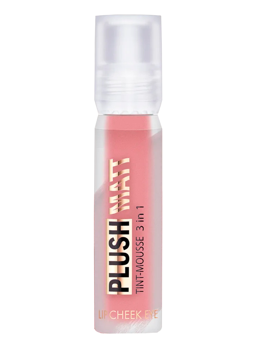 Тинт для губ, щек и век мусс LUXVISAGE 3 в 1 PLUSH MATT тон 301 Rosy Rose
