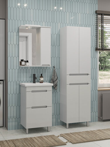 Изображение товара Шкаф-пенал универсальный SanStar Адель 50 для ванной комнаты, белый