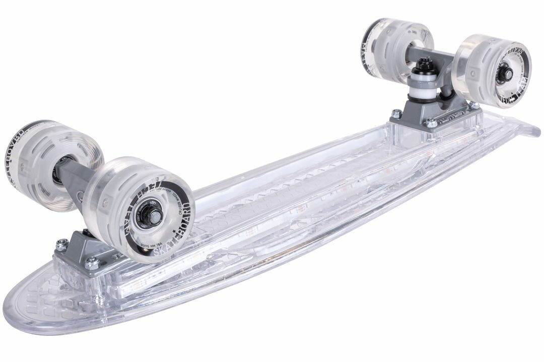 Скейтборд Transparent 22 light clear свет платформа+колёса — фото 1