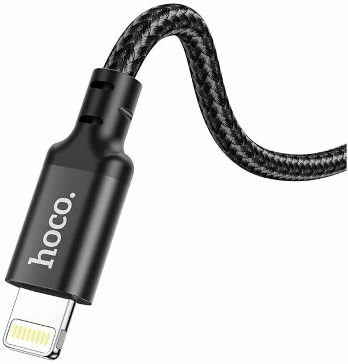 Кабель для iPhone Hoco X14 Type-C to Lightning Double Speed, 20W, нейлон , 2м, чёрный — фото 1